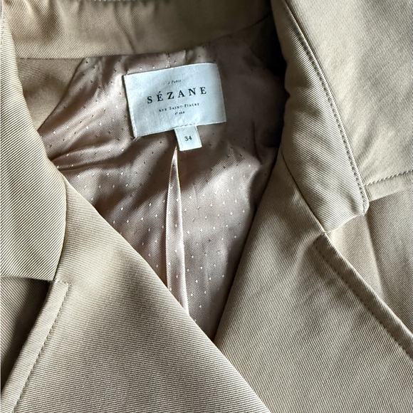 Sezane Scott Trench Coat Size 34/2 in Camel - Like New - Picture 8 of 13